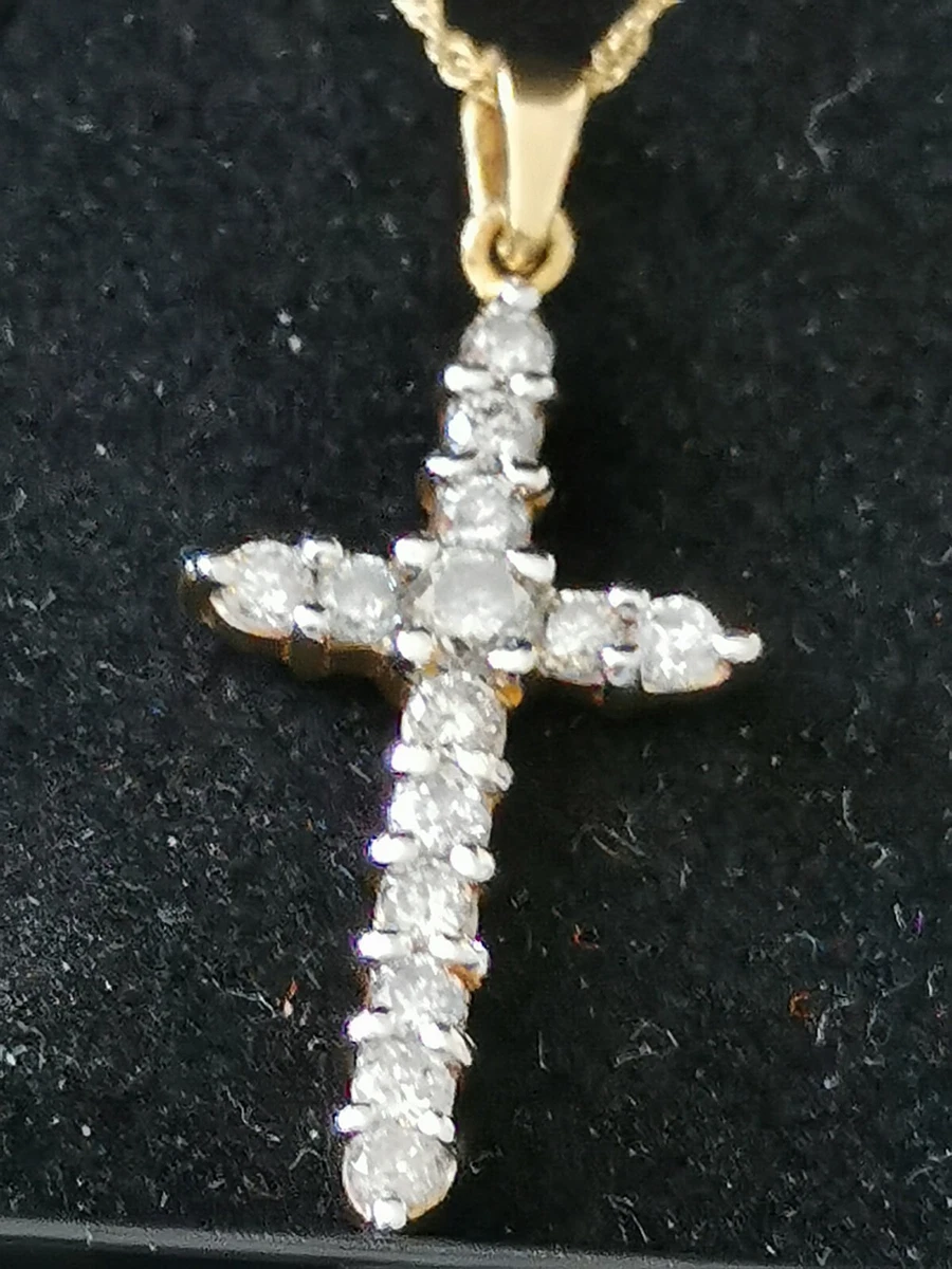 Gold cross and shop chain 18ct