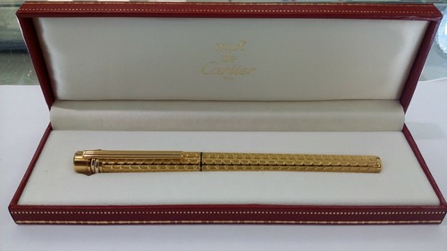 CARTIER MUST DE CARTIER PARIS CHEVRON PLACCATA ORO ST150055 STILOGRAFICA - Foto 7 di 8