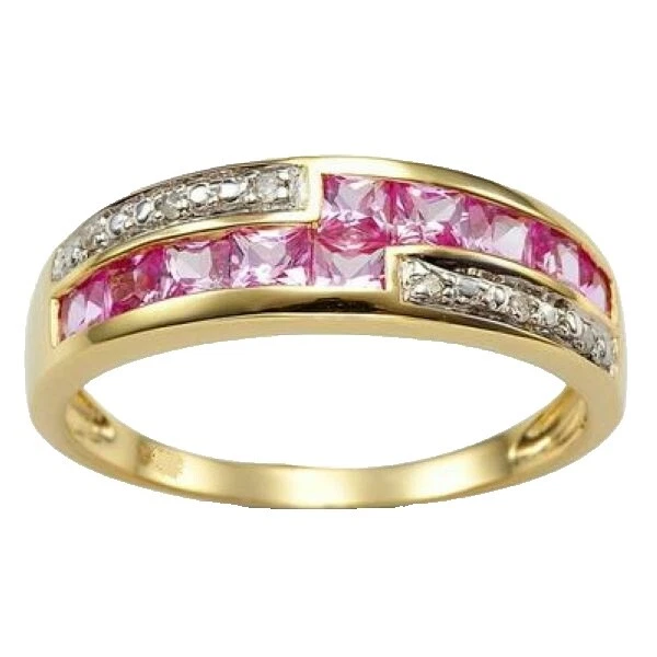 Relleno de Oro Amarillo Zafiro Banda Anillos de Moda