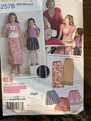 Simplicity 2576 Girls Skirt Sewing Pattern UnCut