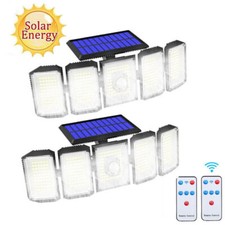2 Pack Security Solar Lights Outdoor 2500LM LED 6500K Super Bright Motion Sensor
