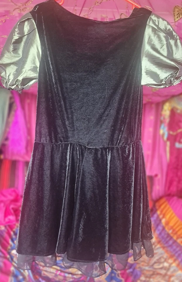 Vestido Disfraz Pirata Negro Terciopelo Oliva Talla Única Festival Fiesta Foto 2 de 4