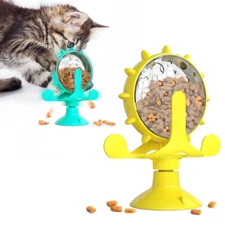 360° Rotating Windmill Cat Dog Pet Toy Food Treat Snak Leak Dispenser Feeder JQ