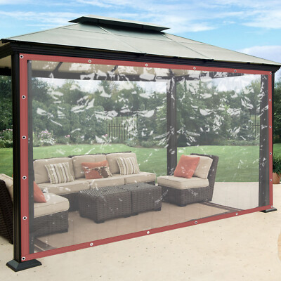 Brown Rainproof Clear Awning Canopy Tarpaulin Plastic Porch Screens Deck Covers