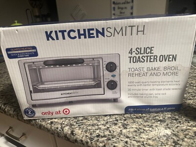 toaster oven new KITCHEN SMITHH BAKE BROIL OR TEHEAT