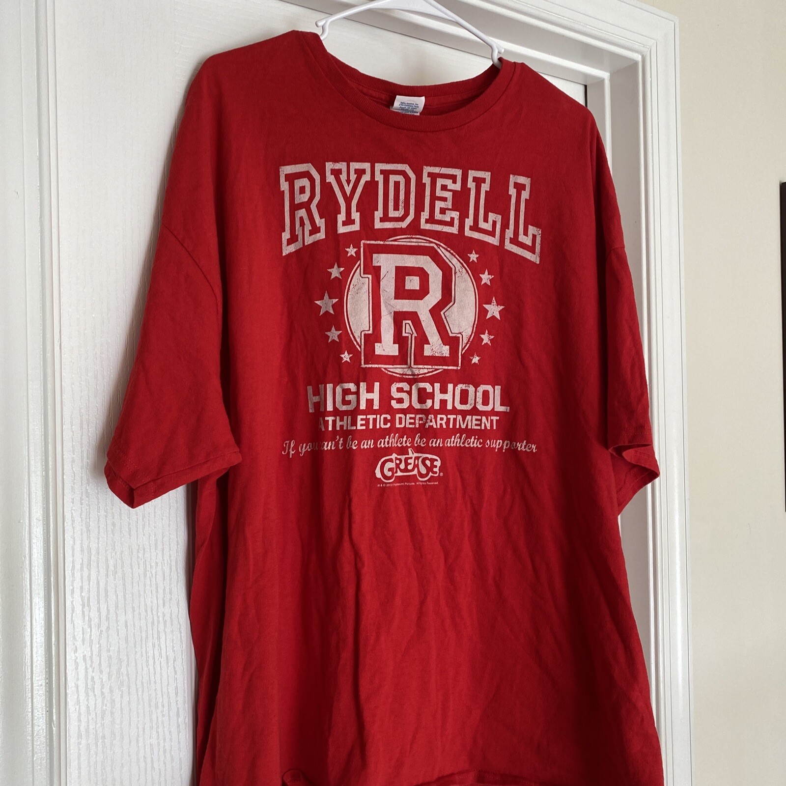 GREASE RYDELL HIGH Licensed Adult Men's Heather Red T… Gem