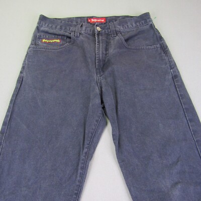Supreme Jeans Mens 30x30 Blue Canvas Denim Straight Leg Supreme Jeans Mens 30x30 Blue Canvas Denim Straight Leg