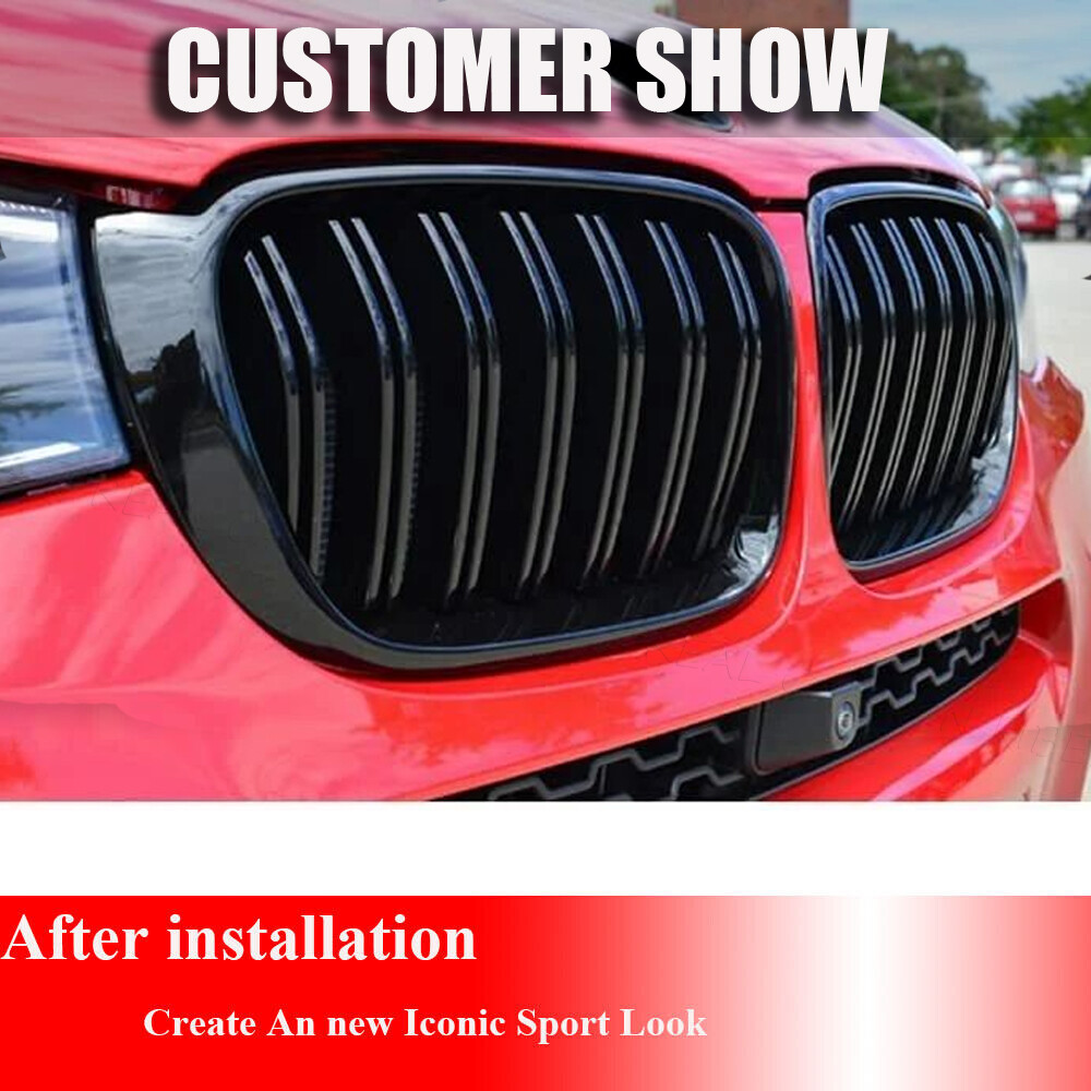 Paire de grilles de calandre BMW X5 E53 04-06 noir brillant (M70) - Auto