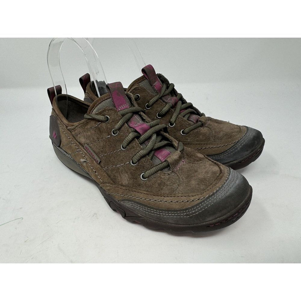 Merrell Mimosa Hiking Shoes Womens 7.5 Brown Suede Lace Up Low Top Outdoor