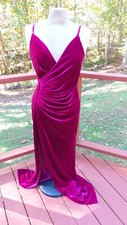 Fashion NOVA Sexy Red Wine Colored Velvet Formal Evening Party Dress  size L