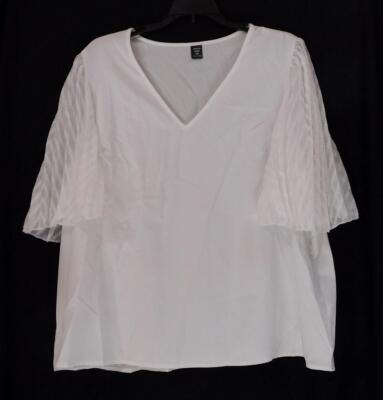 NWT - Ms. Plus Summer V-Neck Mesh Half-Sleeved Loose Shirt-SHEIN Privé - 2XL-
