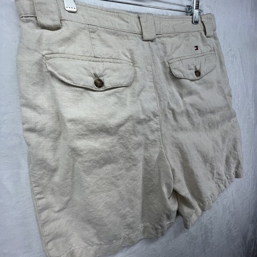 Vintage Tommy Hilfiger Linen Blend Chino Shorts Men's sz 34 Oatmeal - Picture 12 of 12