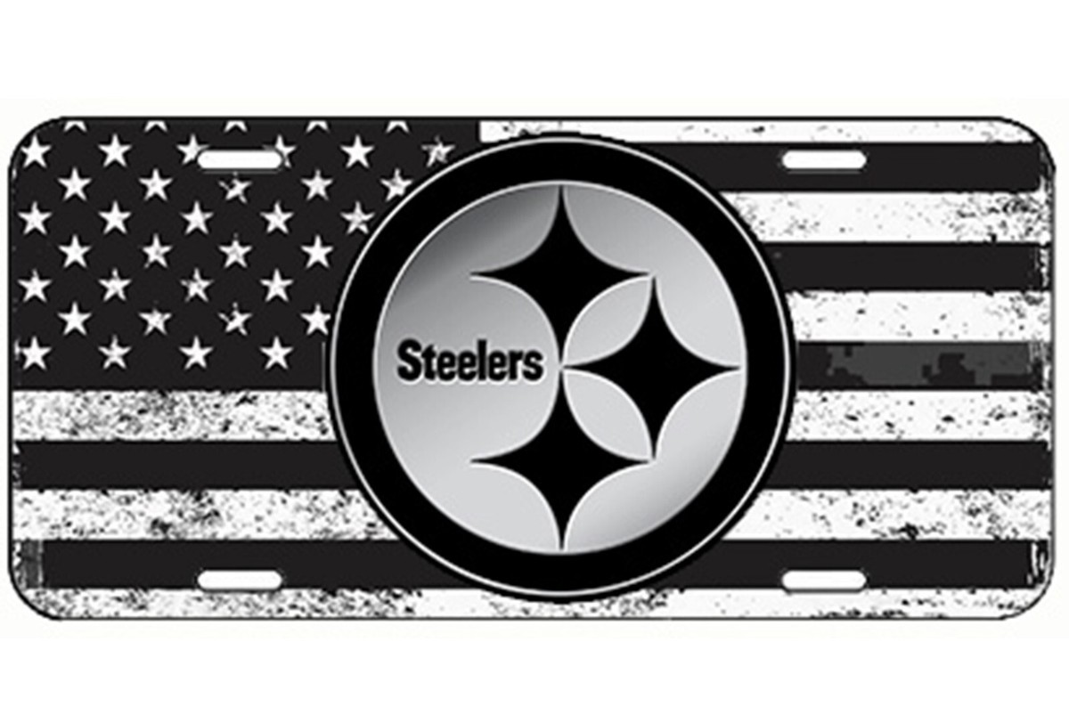 PITTSBURGH STEELERS American USA flag tactical license plate CAR TAG made USA!