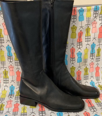 tall black riding boots narrow calf