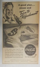 Coca-Cola ad: "Refreshment" Architect ~ 6.5 x 9 inches from 1940's 