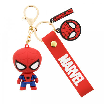 Spider-Man Marvel 3'' Figural Keychain w/ Wristlet and Charm Red