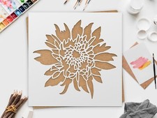 Aster Flower Stencil, 10x10 inch, Reusable Large Design for Wall Art, Painting o