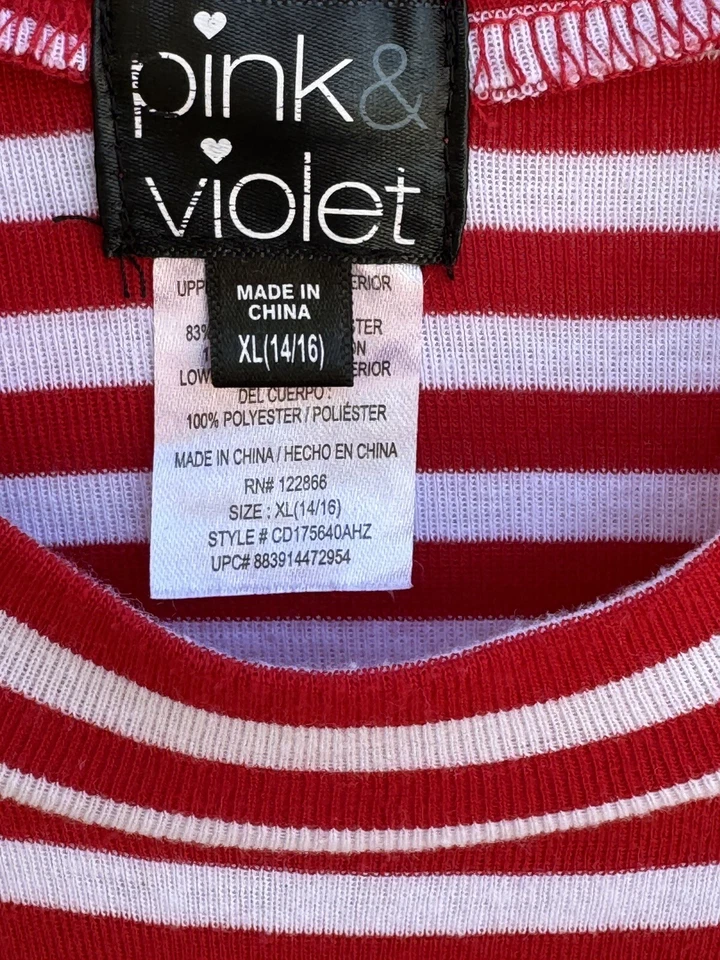 Vestido de Navidad Rosa y Violeta Niñas “I Love Santa” Talla XL 14/16 Foto 3 de 3