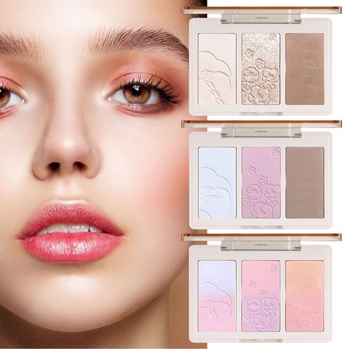 Charybdis 3-Color Finishing Blush Powder Palette Makeup Matte Definition Velvet - Picture 9 of 15