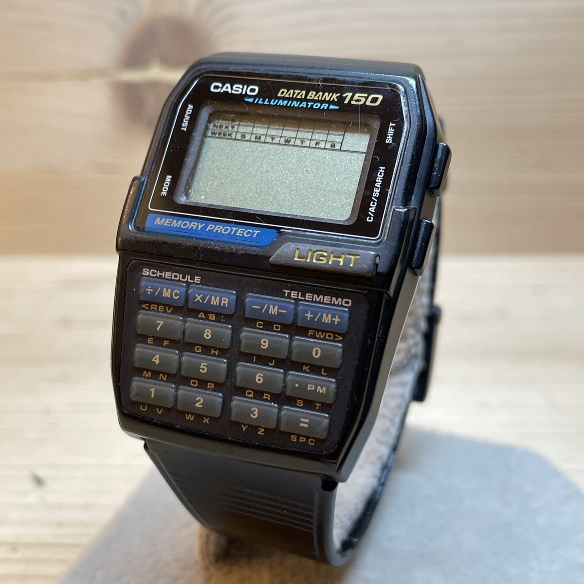 Casio DBC-150 Telememo 150 Data Bank Digital Calculator Watch