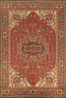 Heriz Serapi Indian Hand-Knotted Living Room Rug Wool 9x12 ft Rug