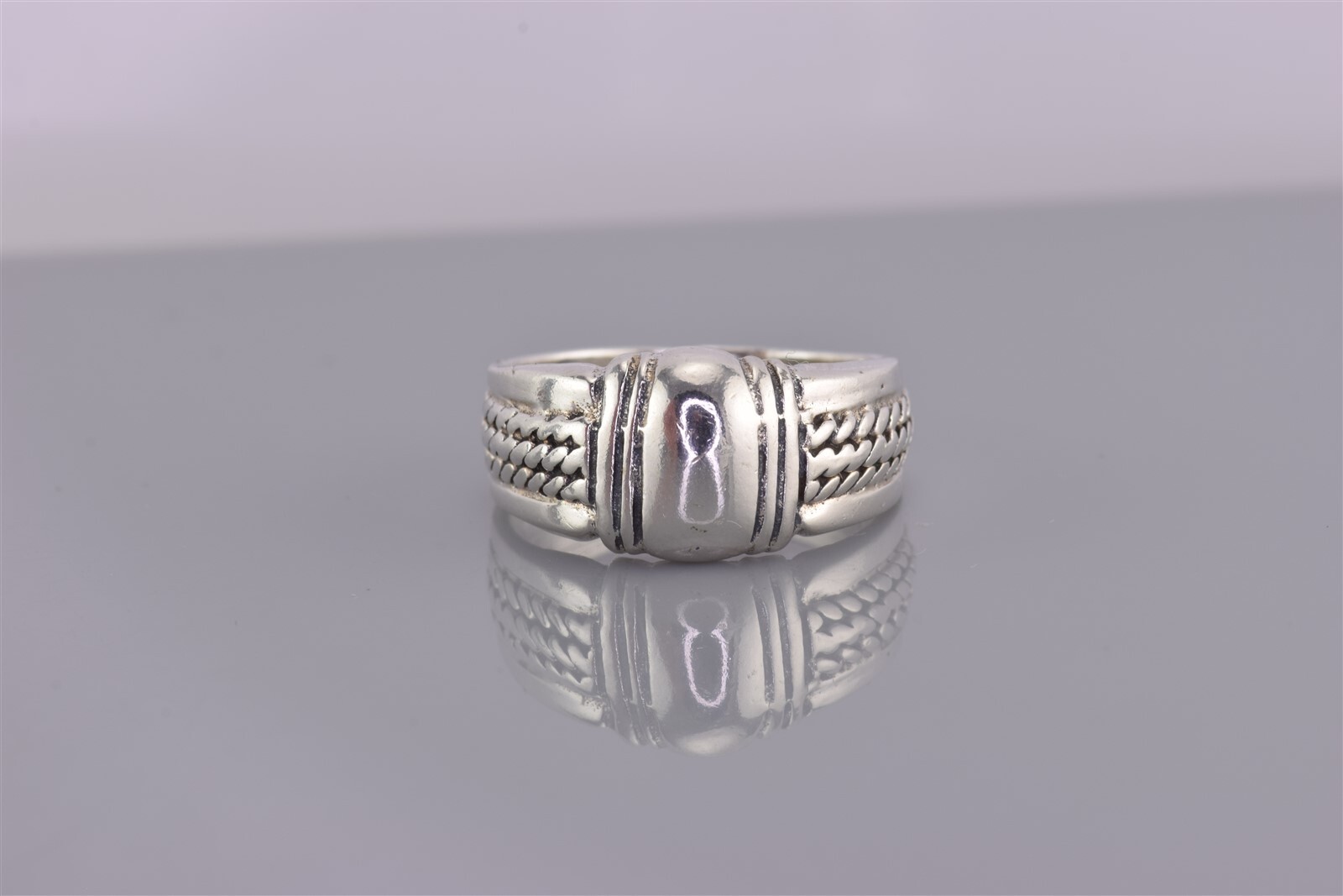 Sterling Silver Collared Polished Double Cable Ba… - image 7