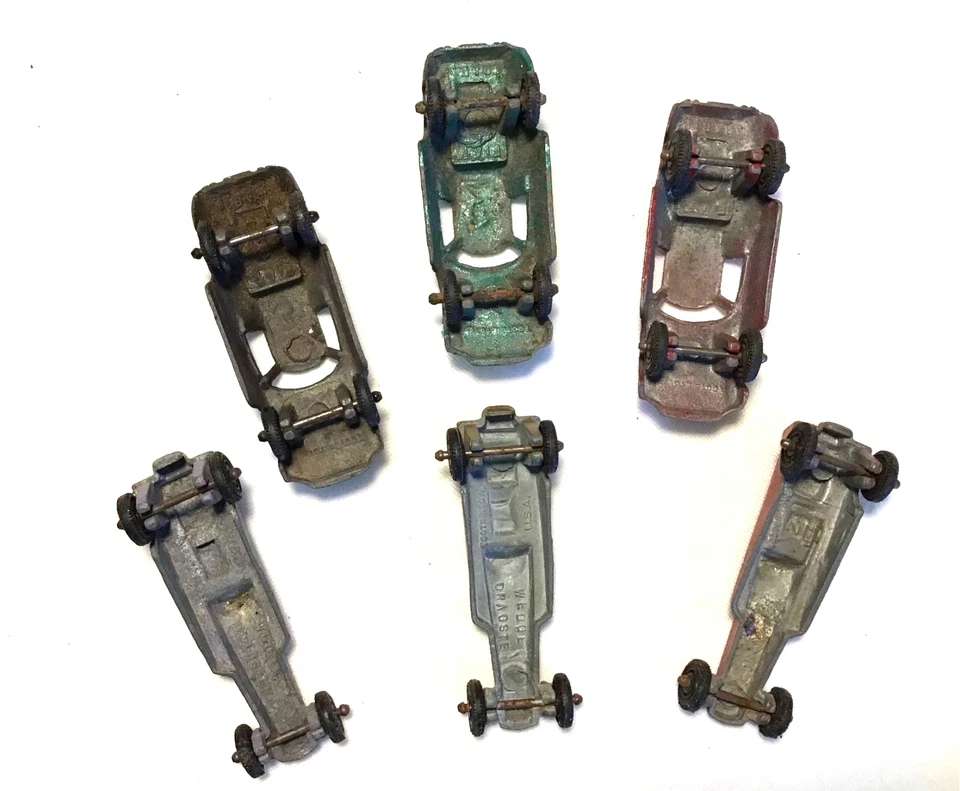 LOT OF 6 TOOTSIE TOY MATCHBOX HOTWHEELS 3 FIAT ABARTH, 3 WEDGE DRAGSTER - Image 3 of 4