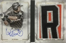 Ichiro Suzuki 2018 Topps Luminaries 1/1 Jumbo Letter Patch Auto Game Used