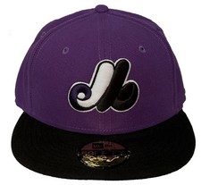 Authentic MLB Montreal Expos Cooperstown Purple Black New Era 59Fifty Fitted Hat