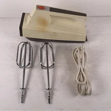 Vintage Sears Counter Craft 3 Speed Hand Mixer Beige Made in USA Tested Works