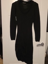 Prettylittlething Size S Womens Beautiful Dress Blavk Knee-length Long Sleeves