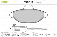 Valeo Bremsbelagsatz, Scheibenbremse 598011 FüR Alfa Romeo Passend FüR Fiat