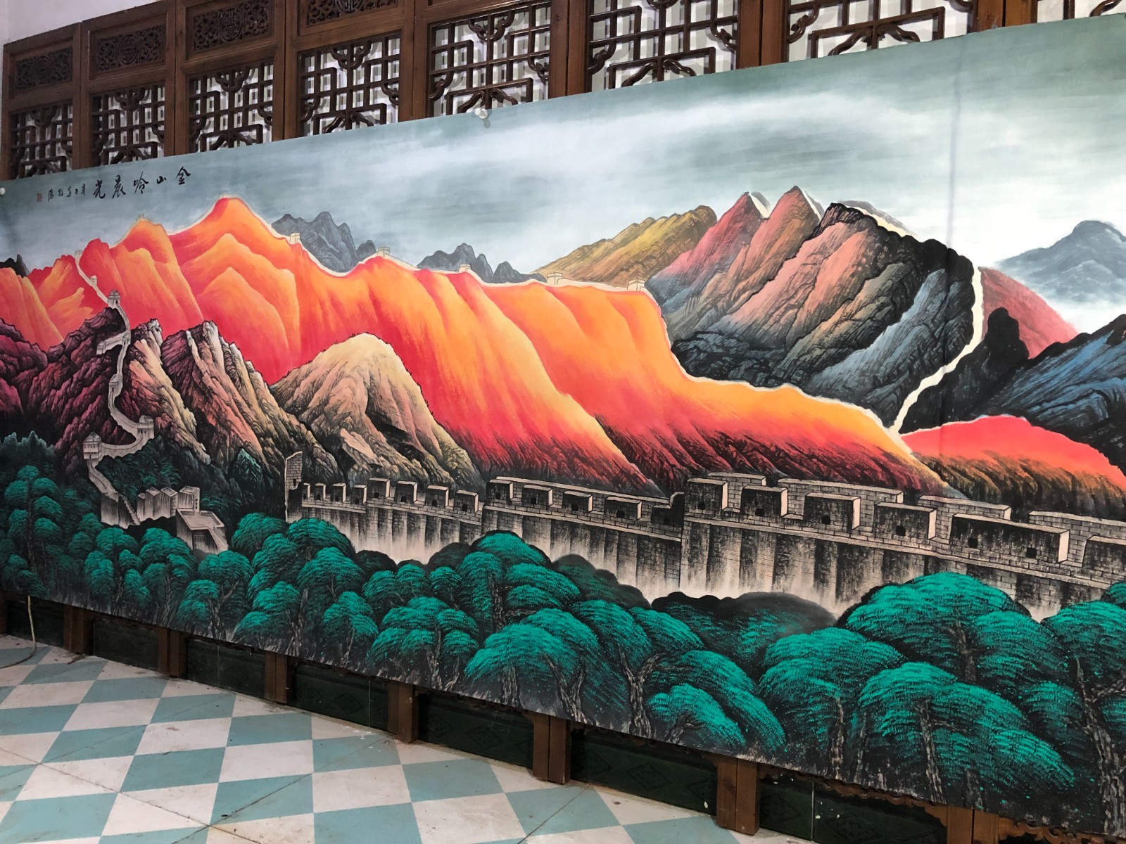 Chinese landscape painting office decorative frameless hand-drawn Eastern Art