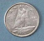 CANADA ( 1 ) COIN 10 CENTS  1961  EXTRA FINE  0.8000  SILVER