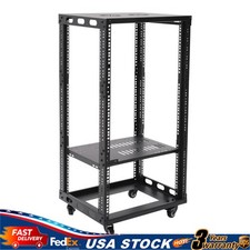 18U 18.5" 4 Post Open Frame Network Server Rack Adjustable Partition 0-31.5''