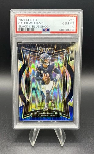 2024 Select CALEB WILLIAMS #25 Black & Blue Shock RC~Bears PSA 10