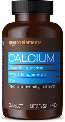 Calcium plus Vitamin D, 500Mg with D2 600IU, Vegan, Supports Strong Bones, 65...