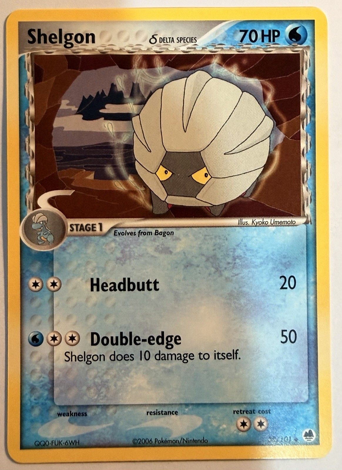 Shelgon 38/101 Uncommon Dragon Frontiers Pokemon Near Mint