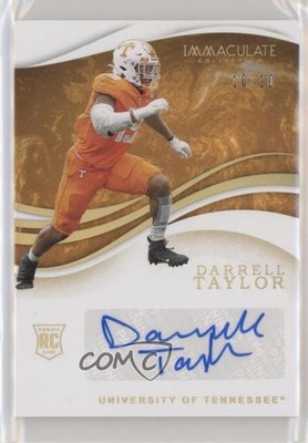 2020 Panini Immaculate Collegiate Gold 10/10 Darrell Taylor Rookie Auto RC 5w7