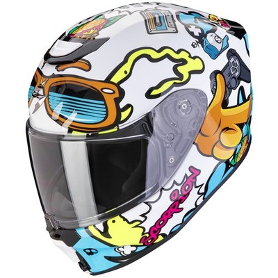 Scorpion Helm Integralhelm Kinder Motorradhelm Exo-JNR Air Fun Weiss/Blau