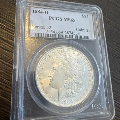 1884-O Morgan Silver Dollar - 90% Silver Verified - New Orleans Mint - PCGS MS65