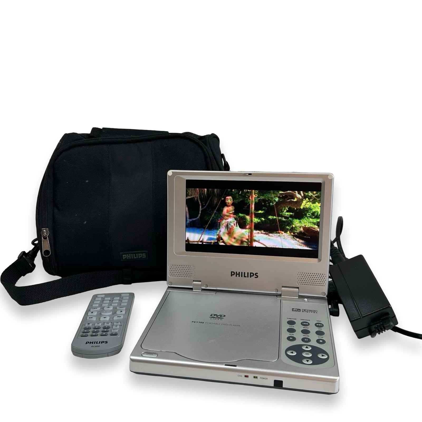 Philips PET700 Portable DVD Player 7"" + Remote with carry bag ACCESSORIES Travel