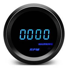 2" 52mm Tachometer Blue Digital LED Tacho Gauge for 12V Car AUTO 4 6 8 Gasoli...