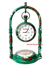 Beautiful Rustic Finish Antique Style Waltham Table Top Decorative Gift Clock.