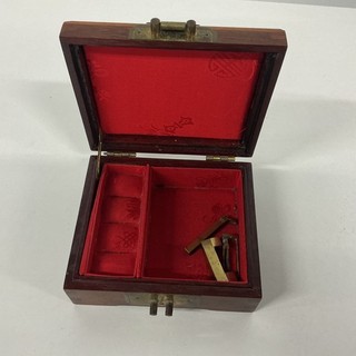 Vintage Chinese Style Wooden Jewellery Box with Lock Pieces (93) #400