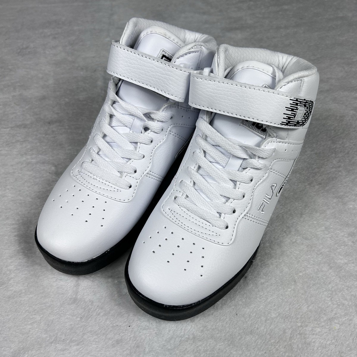 FILA Size-5 Kids Vulc 13 Mid Sneaker Shoes Highrise / White Fila Vulc 13 Mens 1SC60526-112 White Synthetic Lifestyle  main image 4
