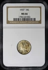 1937 Mercury Dime 10C NGC MS66
