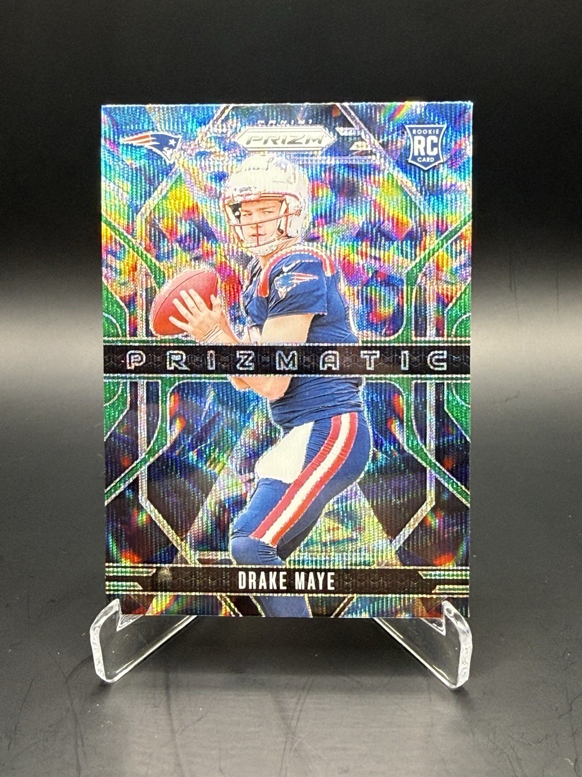 2024 Panini Prizm - Prizmatic Drake Maye #2 Green Wave Prizm (RC)