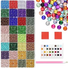 32000 Pieces 32 Color Diamond Art Painting Beads,Flat Bottom Round Rhinestones
