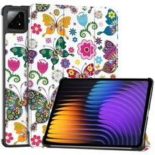 Butterflies Xiaomi Pad Pro 7 Mini Pad 7 Case 11.2 in Tri-Folding Auto-Flip Stand